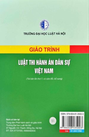 Alternative view of Giáo trình Luật Thi hành án dân sự Việt Nam (Tái bản lần thứ 7, có sửa đổi, bổ sung)