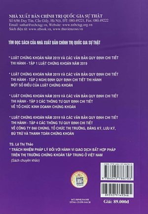 Alternative view of Thao túng giá cổ phiếu trên thị trường chứng khoán tập trung Việt Nam dưới góc nhìn chuyên sâu về tài chính và pháp luật (Xuất bản lần thứ hai, có sửa chữa, bổ sung)