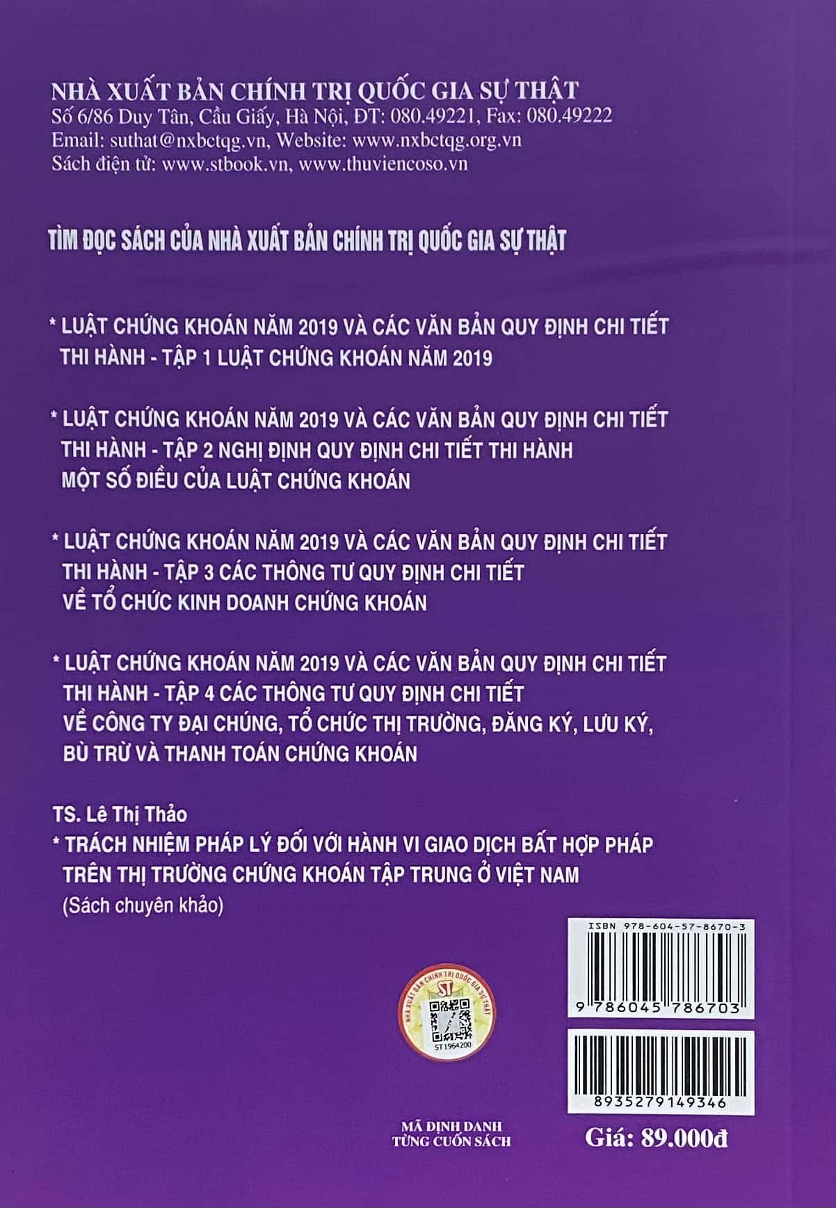 Thao túng giá cổ phiếu trên thị trường chứng khoán tập trung Việt Nam dưới góc nhìn chuyên sâu về tài chính và pháp luật (Xuất bản lần thứ hai, có sửa chữa, bổ sung) - Ảnh 2