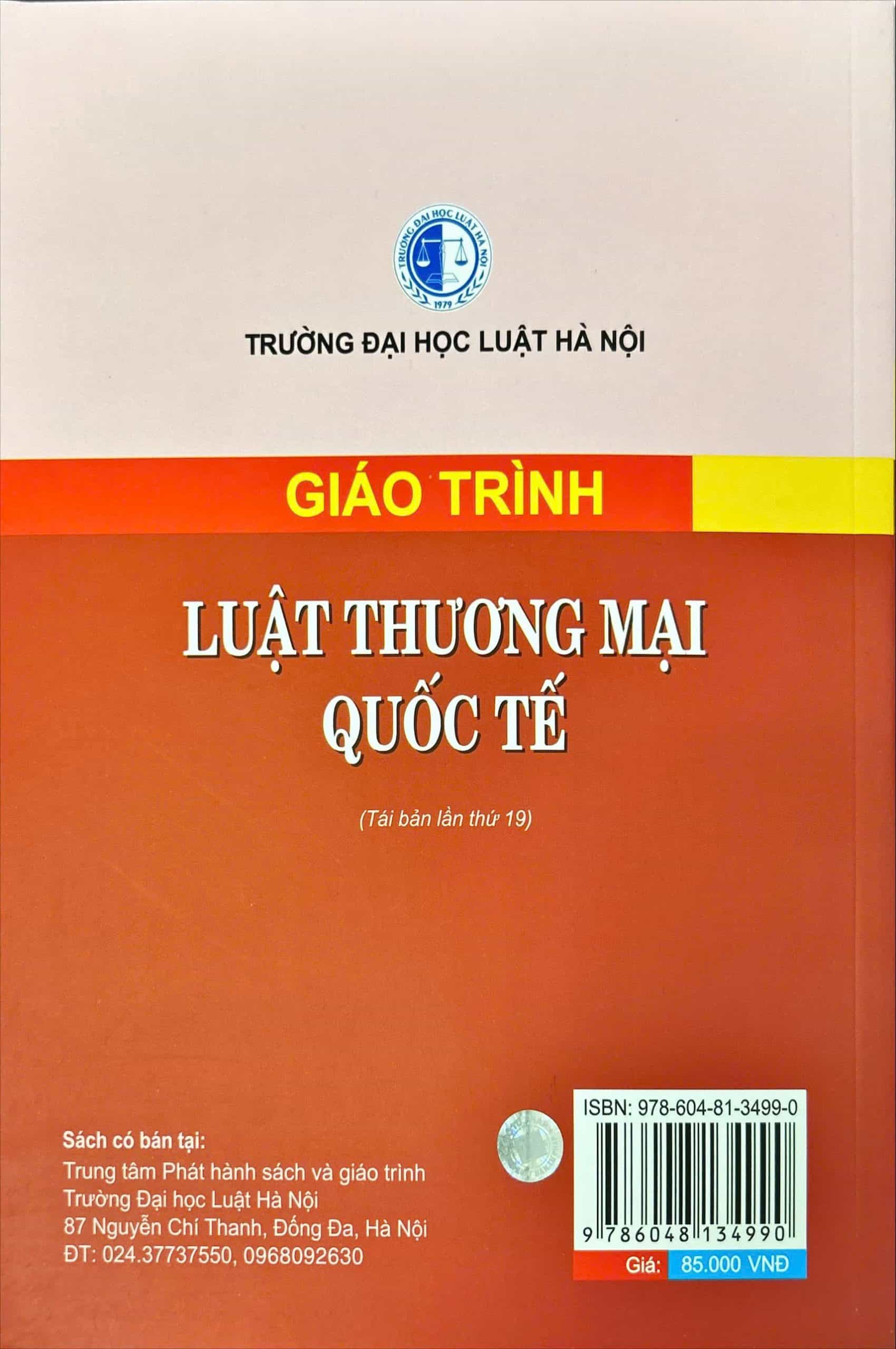 Giáo trình luật thương mại quốc tế HN (Tái bản lần thứ 19) - Ảnh 2