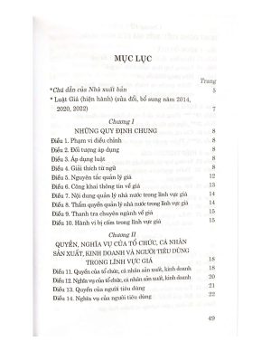 Luật Giá (hiện hành) (sửa đổi, bổ sung năm 2014, 2020, 2022)