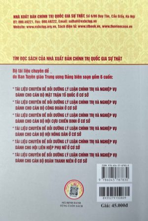 Tài liệu bồi dưỡng lý luận chính trị và nghiệp vụ cho cán bộ Hội Nông dân ở cơ sở