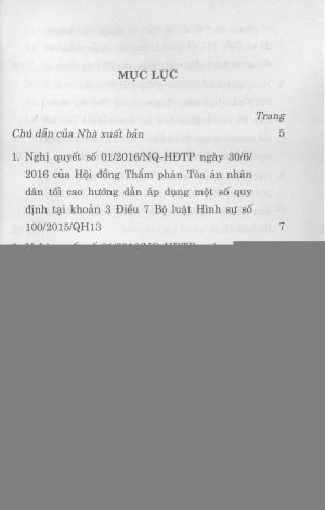 Các nghị quyết của Hội đồng thẩm phán Tòa án nhân dân Tối cao hướng dẫn thi hành Bộ luật Hình sự hiện hành