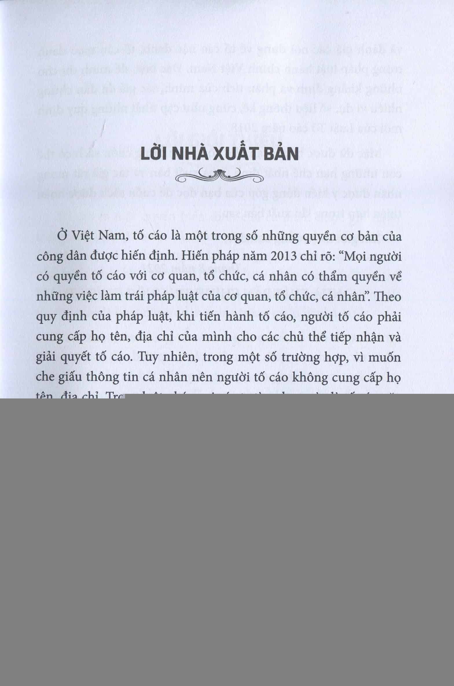 Tố cáo nặc danh, tố cáo mạo danh trong pháp luật hành chính Việt Nam (sách chuyên khảo)