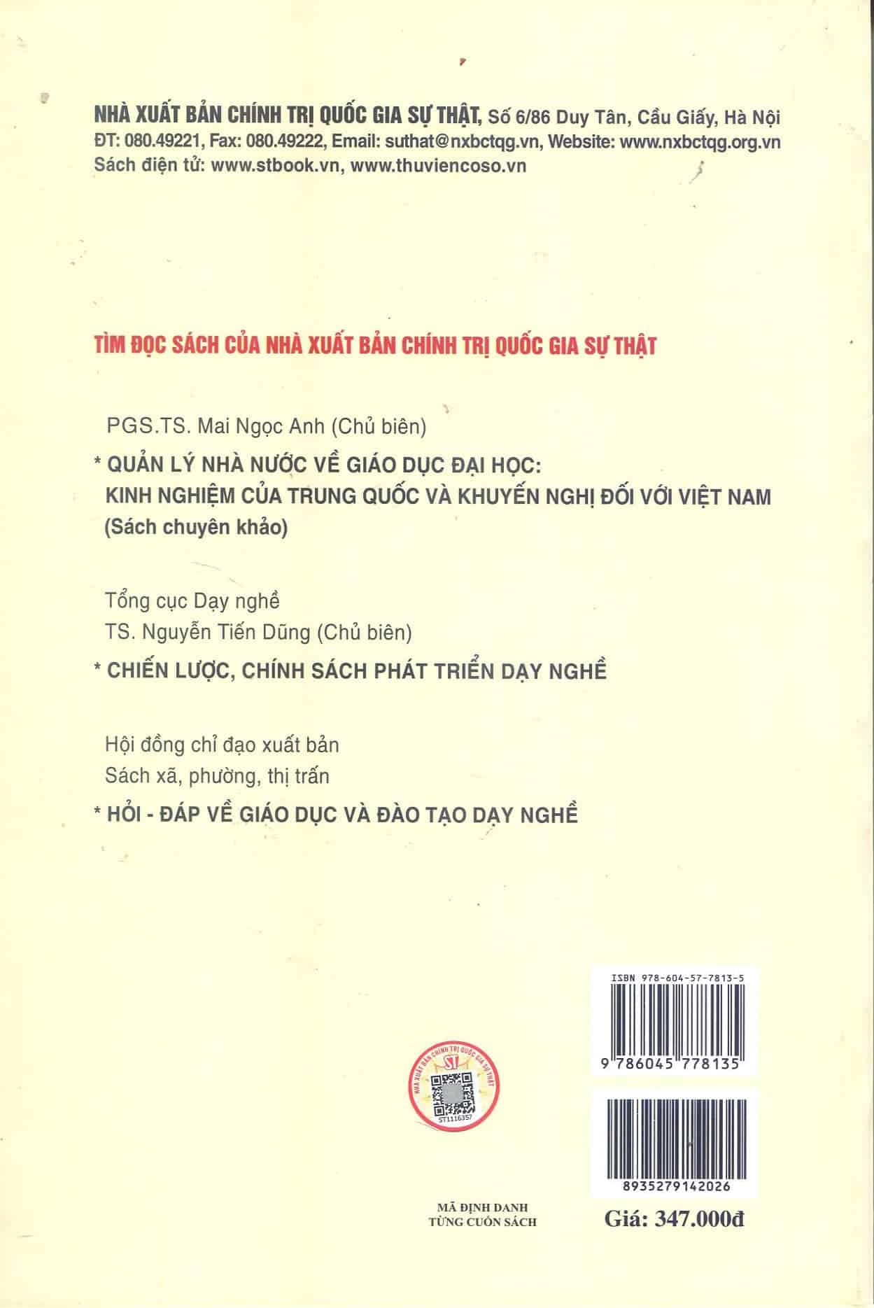 Từ năng lực đến tố chất: Đánh giá và xây dựng hệ thống tiêu chuẩn đánh giá phẩm chất nghề nghiệp cốt lõi của học sinh trường nghề – Lý luận và thực tiễn (Sách tham khảo)