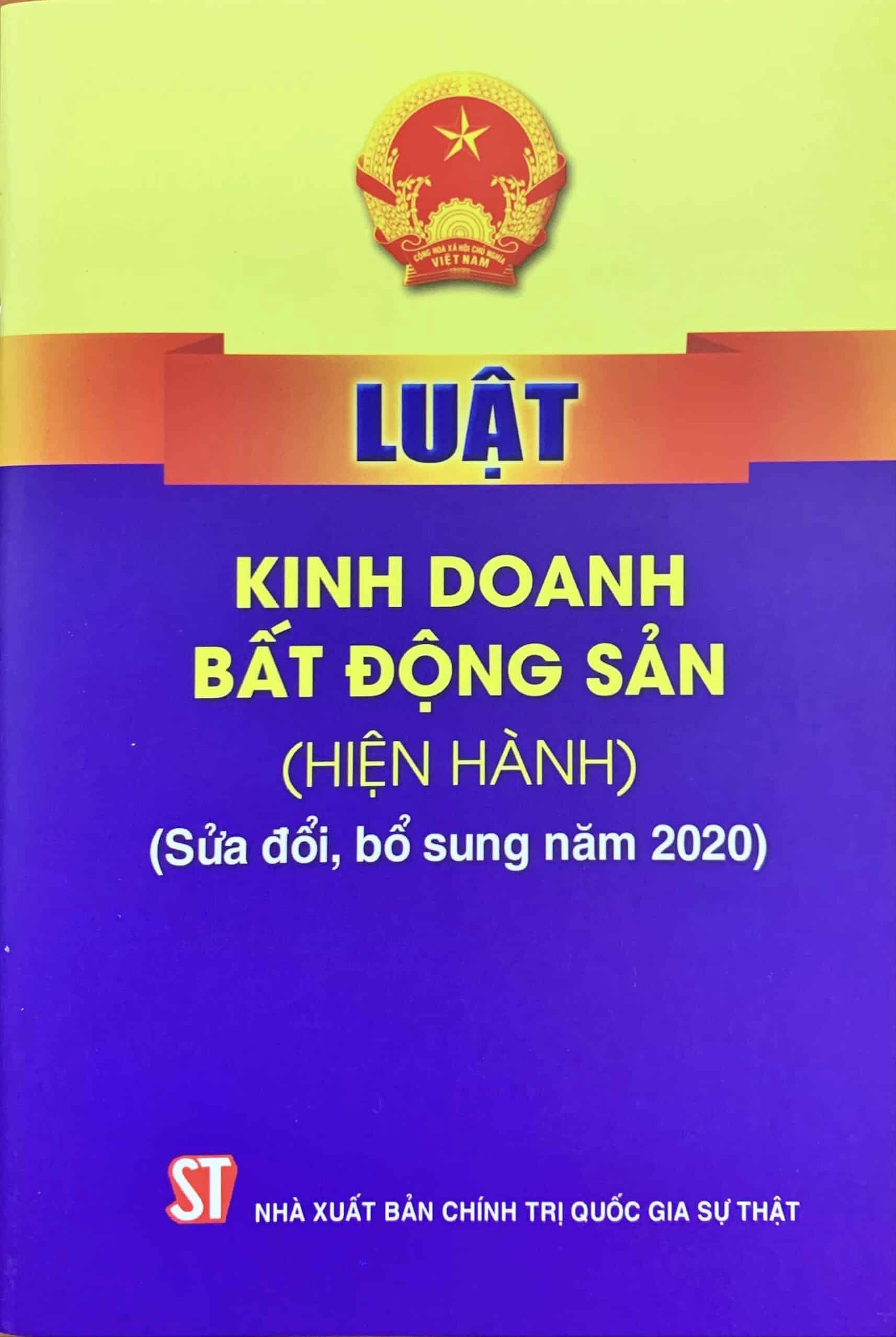 Luật Kinh doanh bất động sản (Hiện hành) (Sửa đổi, bổ sung năm 2020)