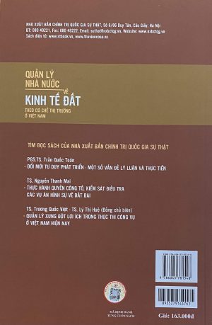 Quản lý nhà nước về kinh tế đất theo cơ chế thị trường ở Việt Nam (Sách chuyên khảo)