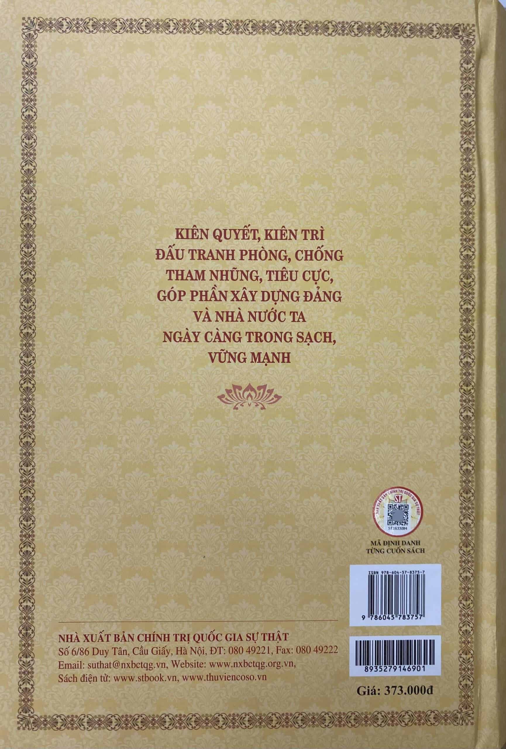 Kiên quyết, kiên trì đấu tranh phòng, chống tham nhũng, tiêu cực, góp phần xây dựng Đảng và nhà nước ta ngày càng trong sạch, vững mạnh (Bìa cứng)