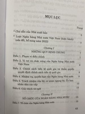 Luật Ngân hàng nhà nước Việt Nam (hiện hành) (sửa đổi, bổ sung năm 2022)