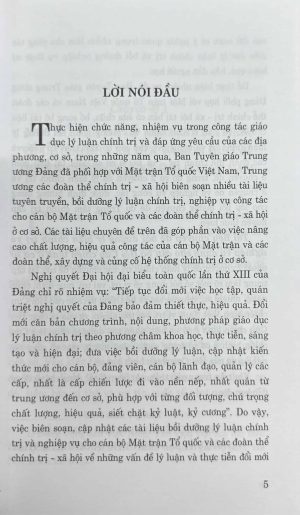 Tài liệu chuyên đề bồi dưỡng lý luận chính trị và nghiệp vụ dành cho cán bộ hội Cựu Chiến binh ở cơ sở